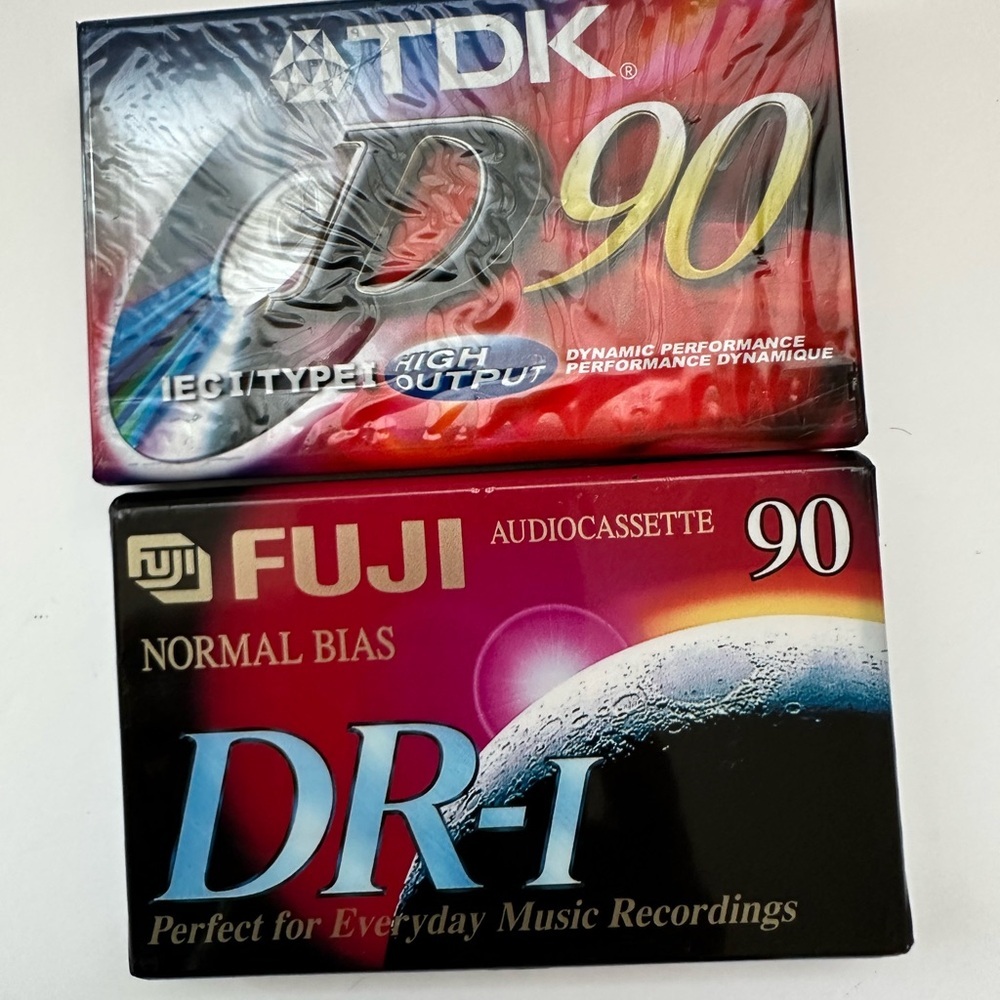 TDK and Fuji Audio Cassette Tapes - Red and Black lot of 2